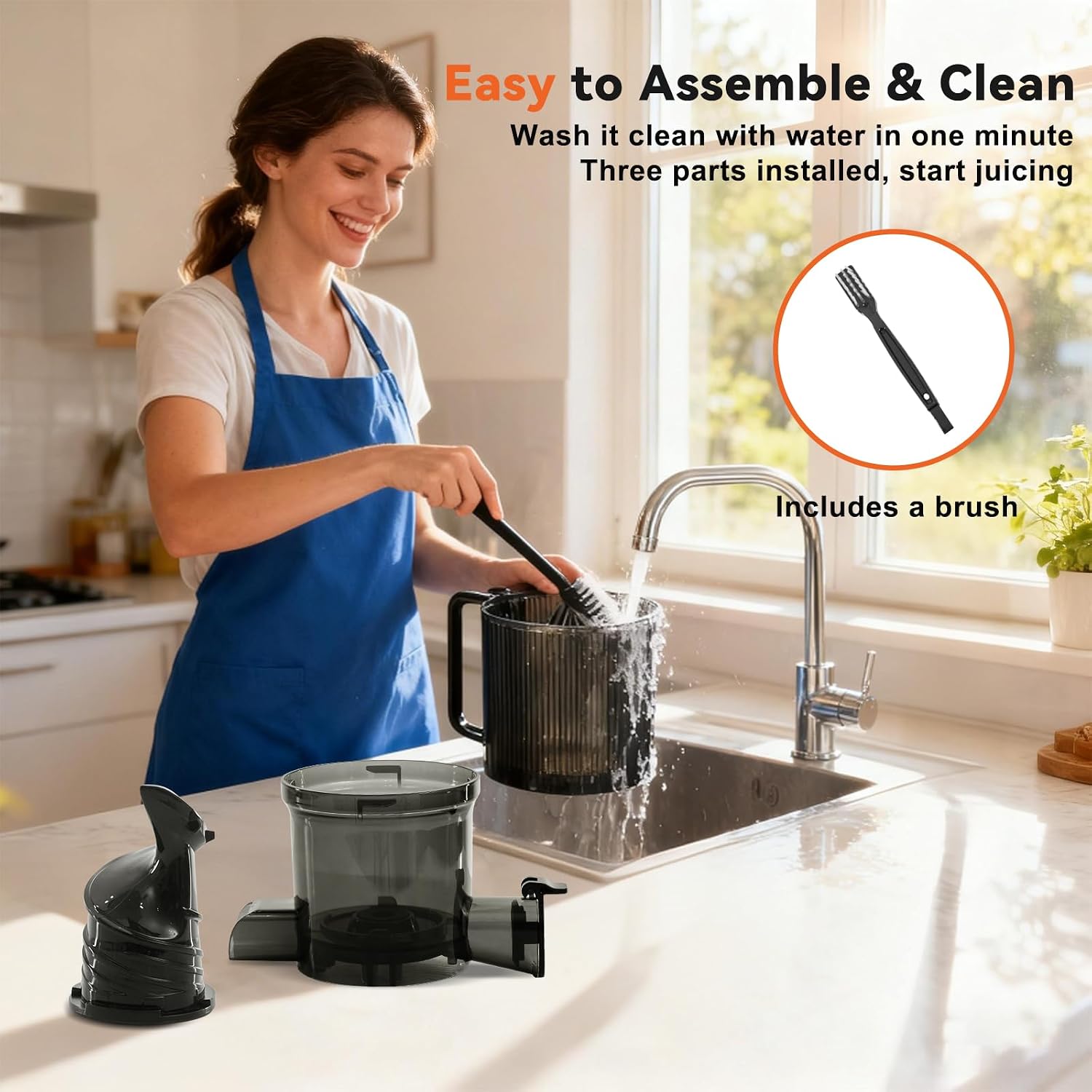 Cold Press Juicer Machines for Vegetables & Fruits, Black | Slow Masticating Juicer Machine with Reverse Function
