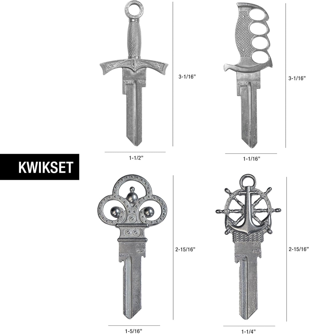 Forged House Key Blanks, Variety 4 Pack in KW1 (B300CK)