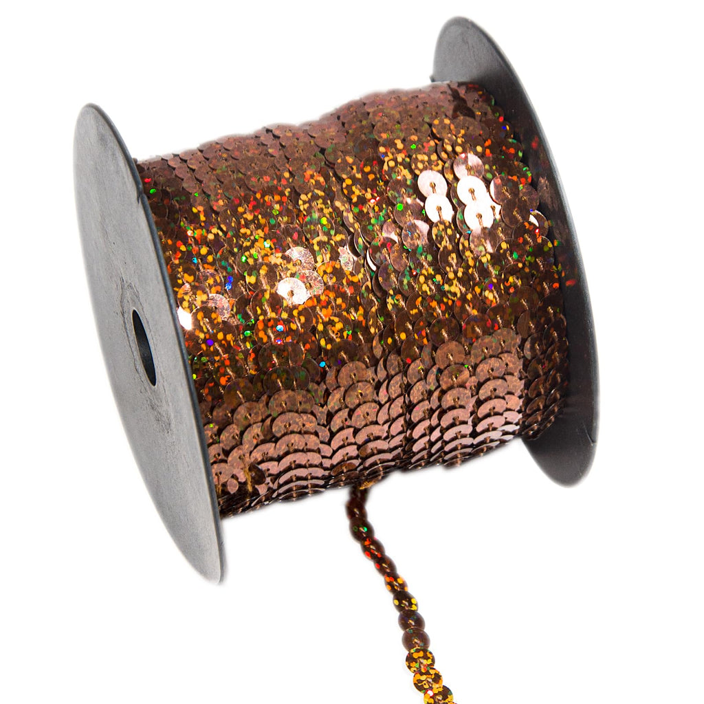 6 mm × 100 Yards Iridescent Coffee Sequin Trim for Crafts