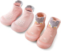 2 Pairs Baby Sock Shoes Boys Girls Non Slip Soft Rubber Sole Sneakers Toddler Infant Slip On Slippers First Walking