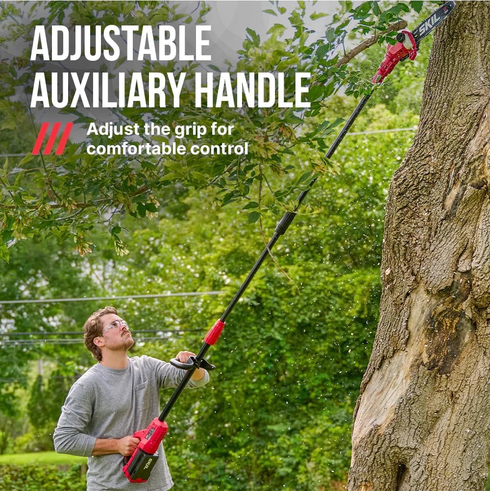 PWR CORE 40 Brushless 40V 10'' Pole Saw Kit with Over 9ft. Telescoping Shaft & Angled Head, Includes 2.5Ah Battery