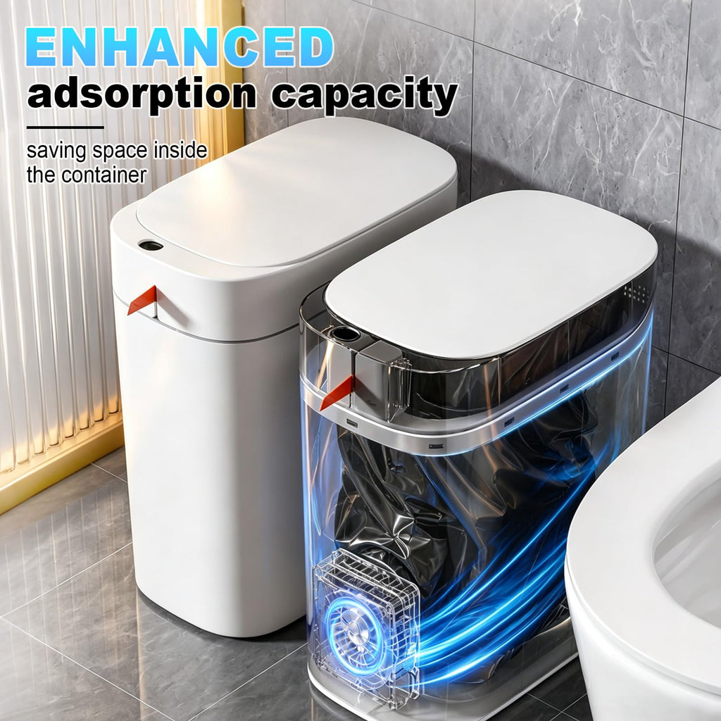 Bathroom Trash Can,Includes 180 Drawstring Trash Bags.