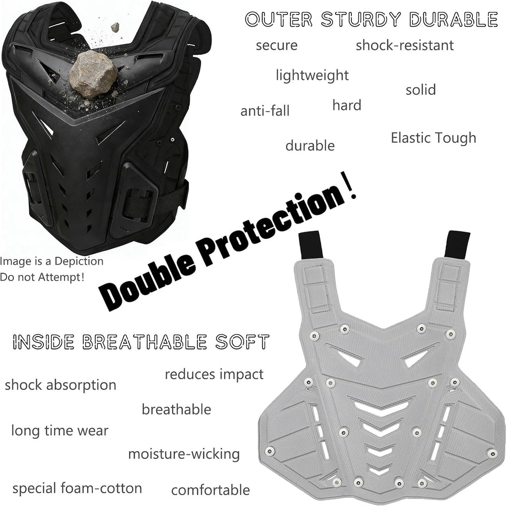 Lightweight Motorcycle Armor Protective Gear Chest and Back Protector | Light Upgrade Riding Jacket, Dirtbike