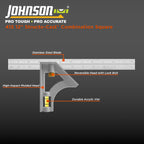 Johnson Level & Tool 415 Structo-Cast Combination Square, 12", Silver, 1 Square
