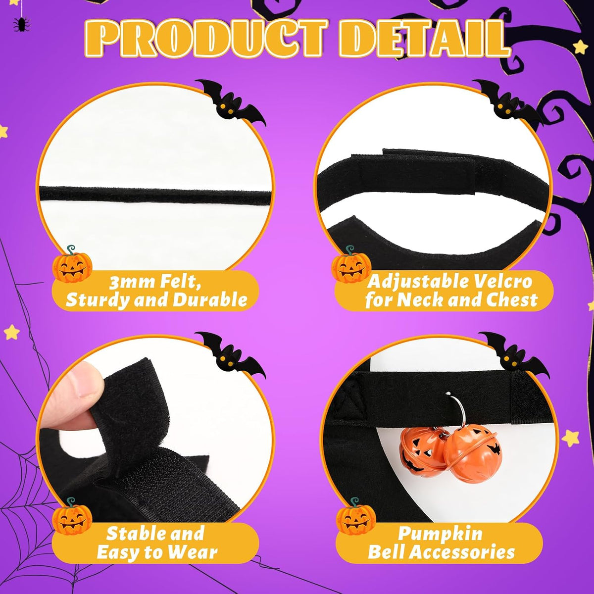 Halloween Cat Costume Cute Bat Wings Mask Cats Spider Costume