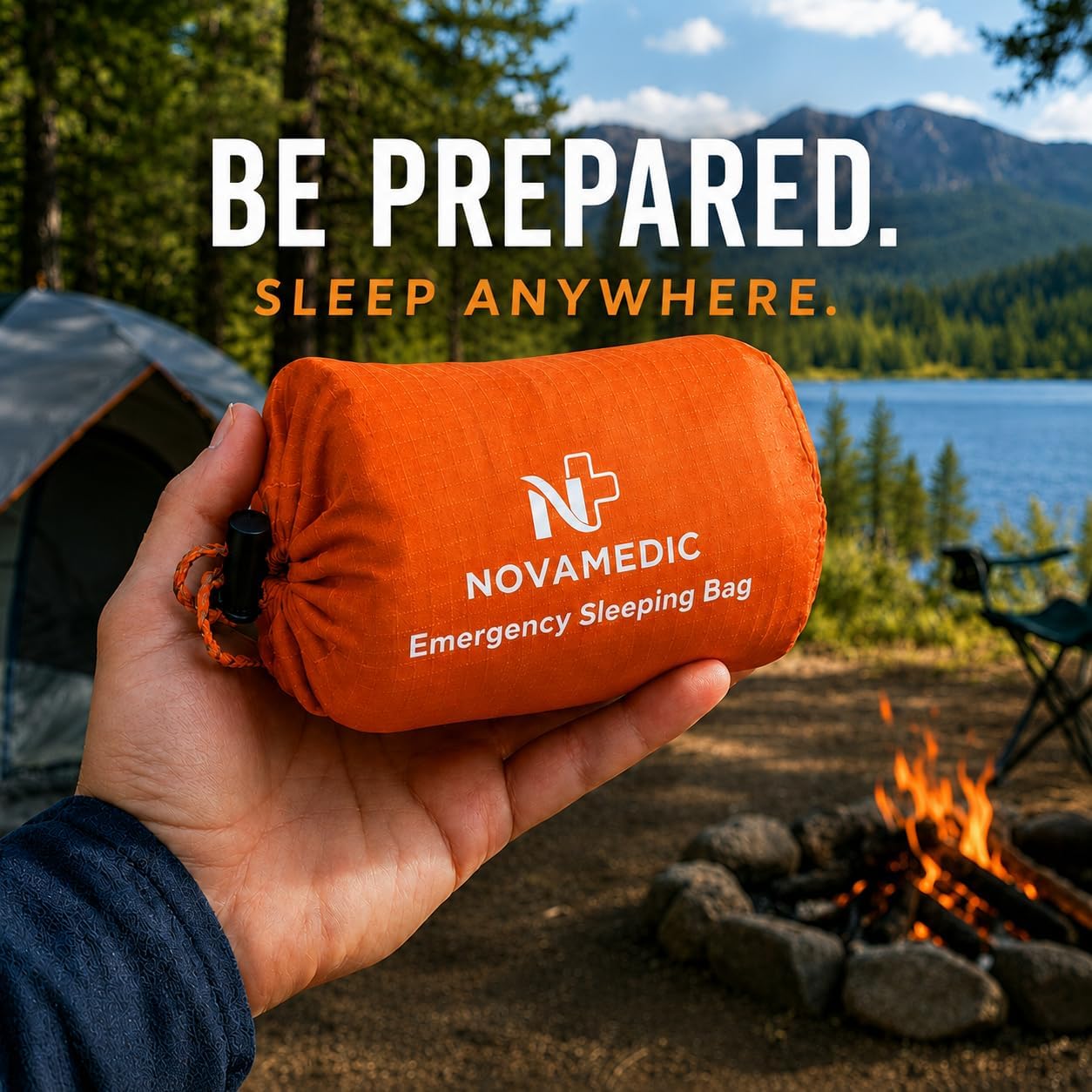 Emergency Sleeping Bag – 84"x36" Thermal Mylar Survival Bivy Sack – Waterproof, Lightweight & Compact Emergency