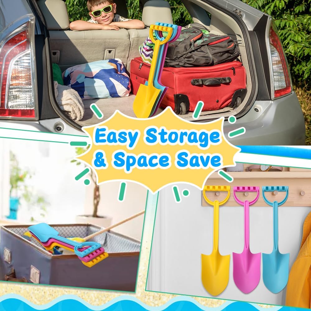 Big 16" Thick Beach Sand Toy Shovels for Kids Adults, Jumbo Scooping Spade Toys Kit Sandbox Toy for Yard Garden Lawn