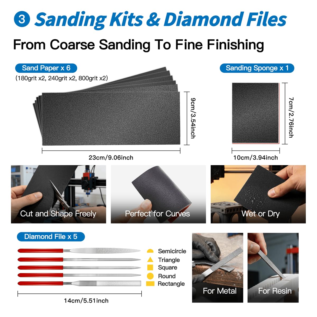 Deburring Tool 3D Printing for Resin PLA with Flush Cutters | 3D Printer Deburring Tool, Flush Cutter, Sanding