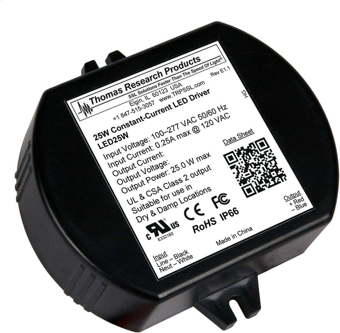 Hubbell LED 25W-40-C0620-D Constant Current Driver, dimmable