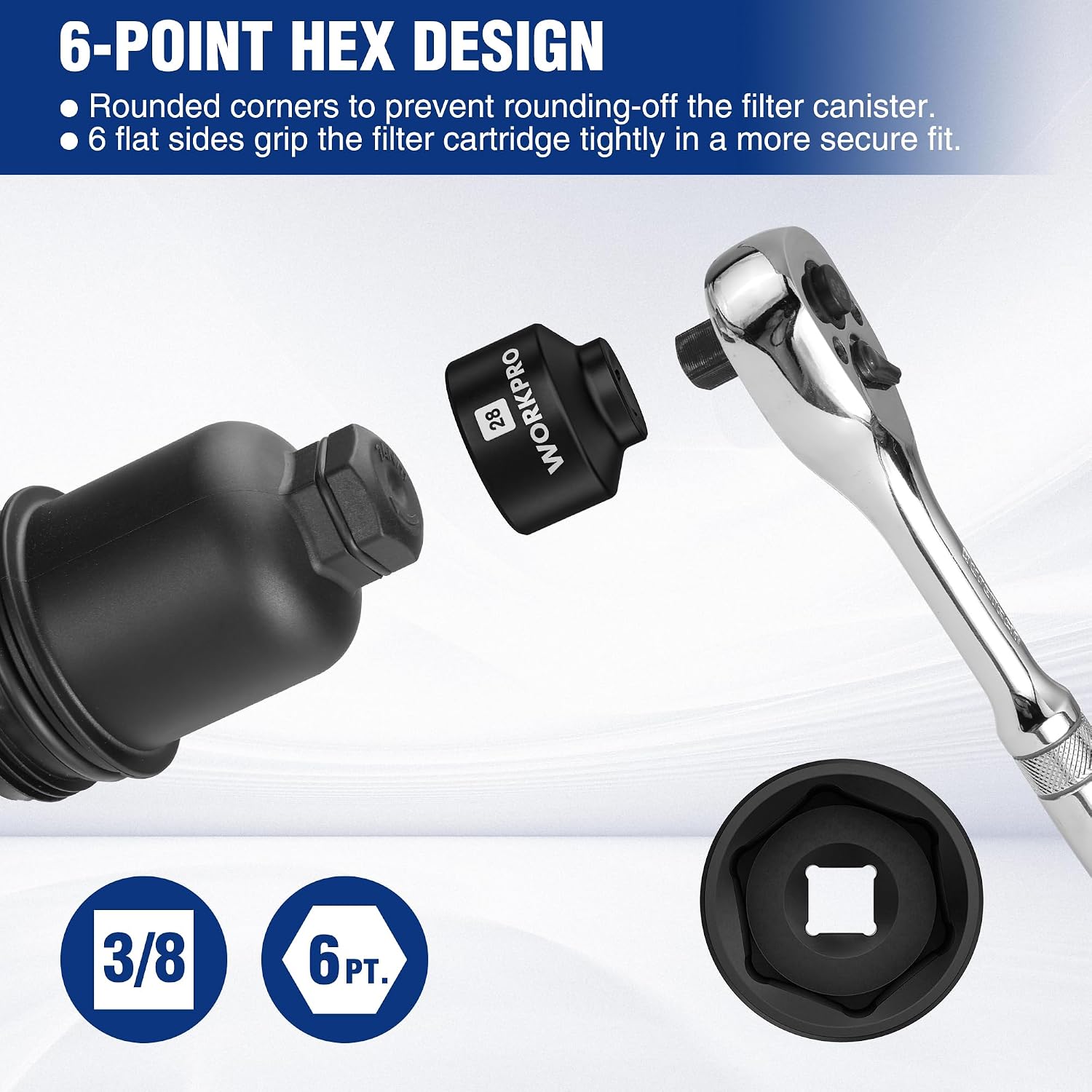 28mm Oil Filter Socket Wrench, Oil Filter Removal Tool, Oil Filter Change Set, Ideal for Some Dodge Ram 6.7L Cummins