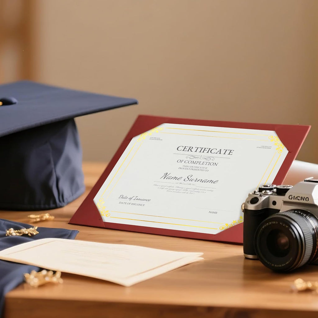 50 Sheets Gold Foil Border Certificate Paper 8.5 x 11 Printable | Smooth heavyweight paper,Ideal for diplomas &