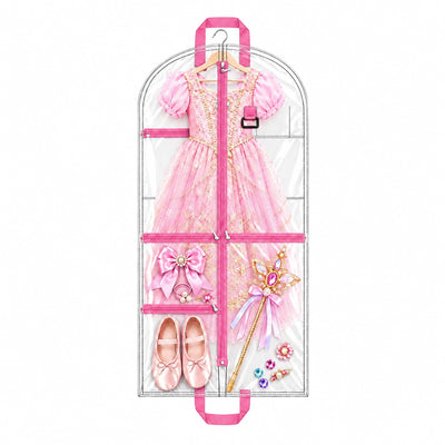 Clear PE 43 Inch Pink Zipper Dance Garment Bag
