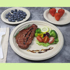 7 inch and 9 inch Heavy-duty Compostable Plates (each 50 Count), 100 Count Unbleached Disposable Paper Plates