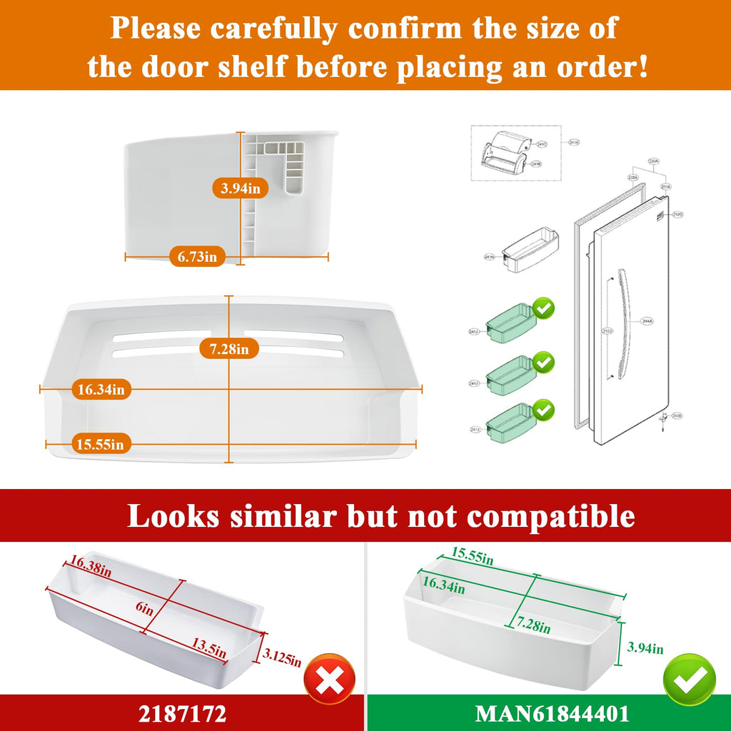 MAN61844401 Refrigerator Door Shelf Bin (Right)