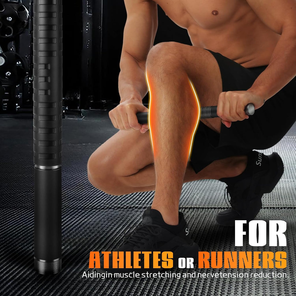 Muscle Roller Stick,17" Massage Roller for Muscle Deep Tissue Massage Black