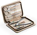 Manicure Sets Pedicure Kits Stainless Steel Nail Clipper Personal Care Tools with PU Leather Case (Gray)