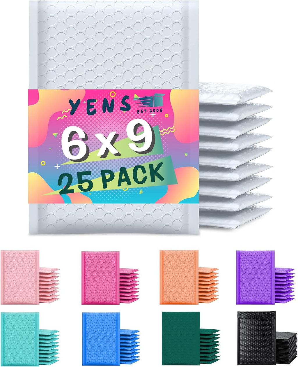 White Poly Bubble Mailers 6x10 25 Pack Usable 6x9