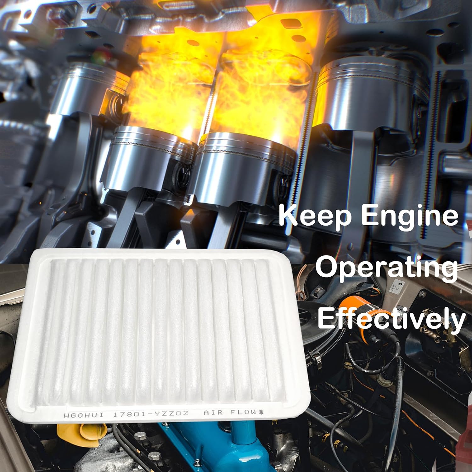 Engine Air Filter & Cabin Air Filter Kit Compatible with Camry 2007-2017 Gas and Venza 2009-2017 Gas, Replaces#
