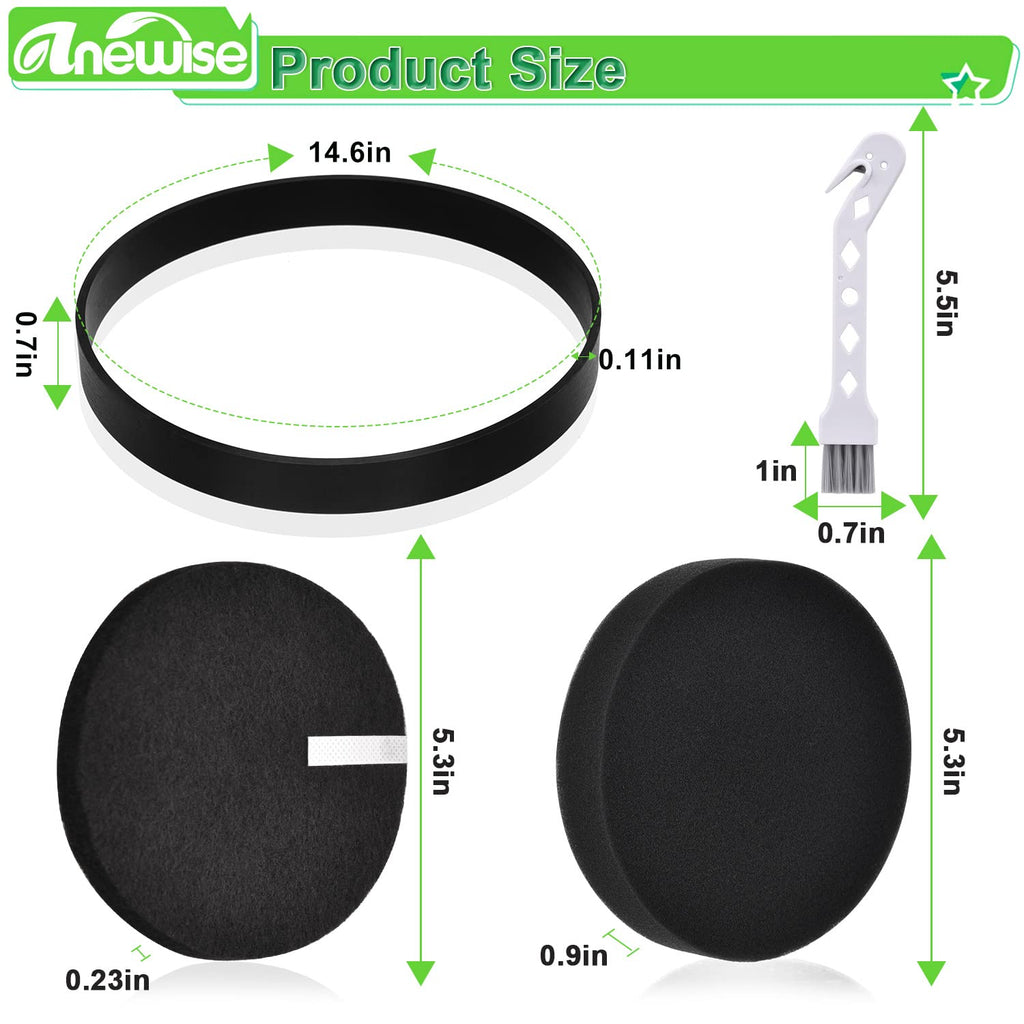 Anewise Filter and Belt Replacement for Bissell 2258 2492 2252 2254 2489