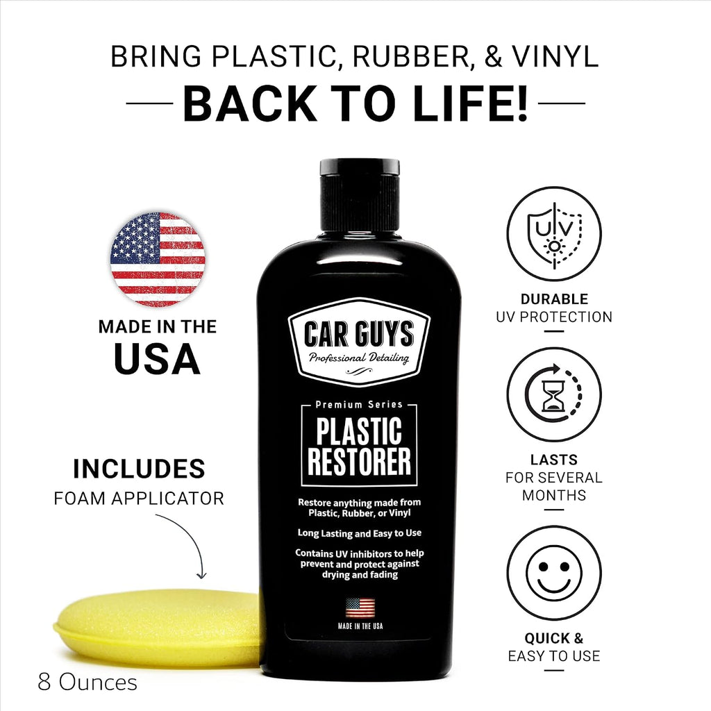Plastic Restorer | Bring Plastic, Rubber, and Vinyl Back to Life! | User-Friendly Trim Restorer | Safe Auto Detailing