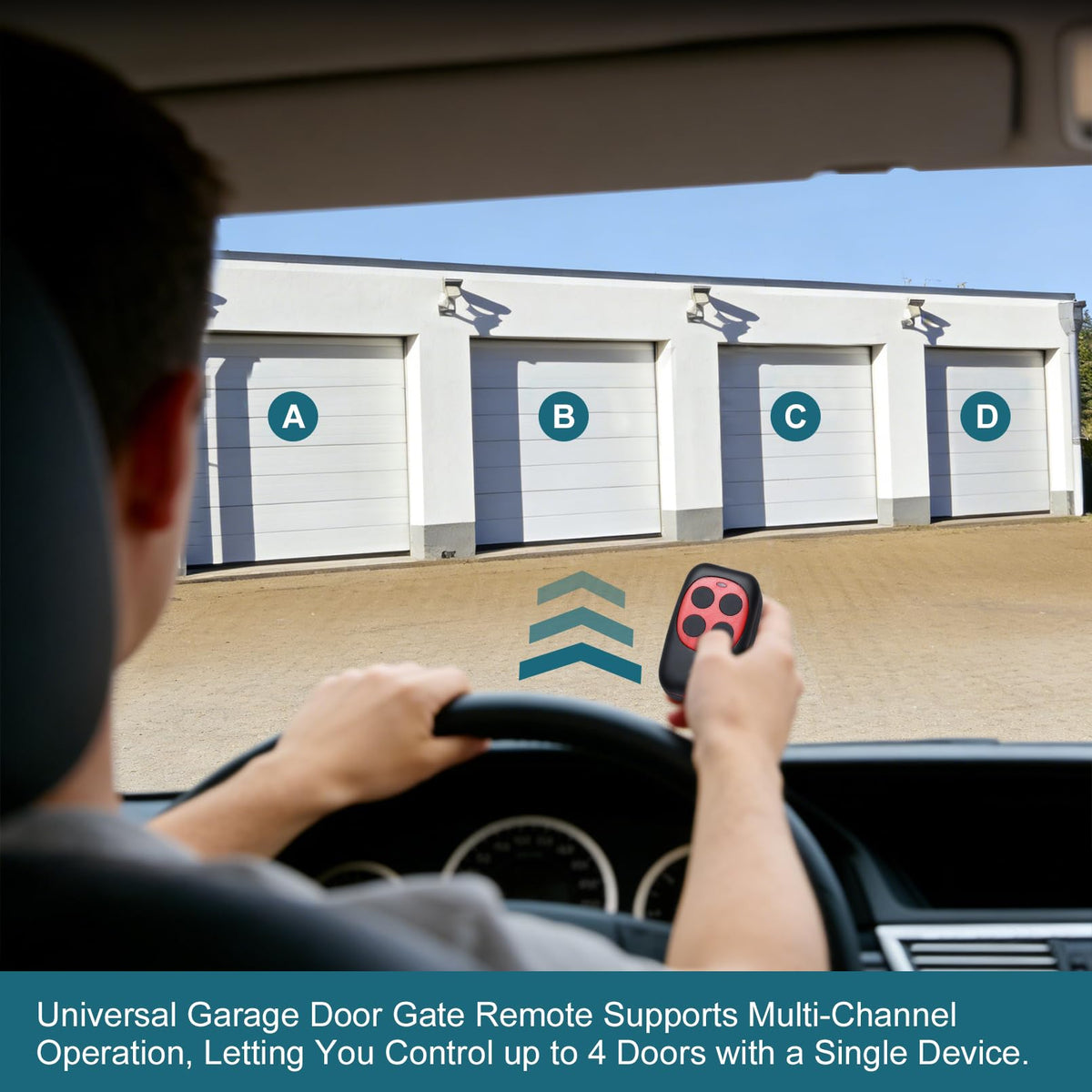 Universal Garage Door Remote Cloning Homelink Programmable Learning Remote, 4-Button Multi-Frequency (280MHz-868MHz)