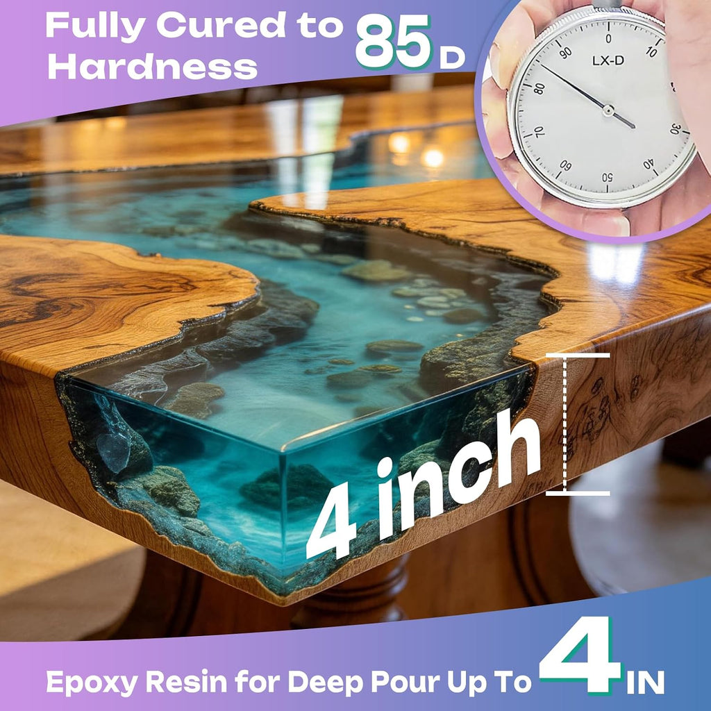 3.3 Gallon Deep Pour Epoxy Resin Kit, 2-4 Inch 2:1 Clear Deep Pour Epoxy | Contains Mixer, Bubble Free, Crystal