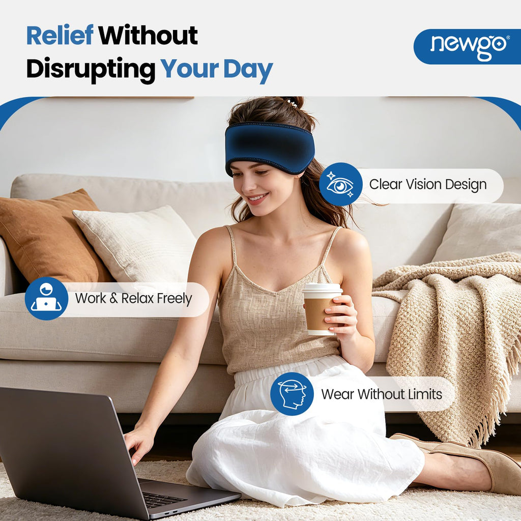 Headache Ice Pack, Adjustable Head Wrap for Migraines, FSA Eligible