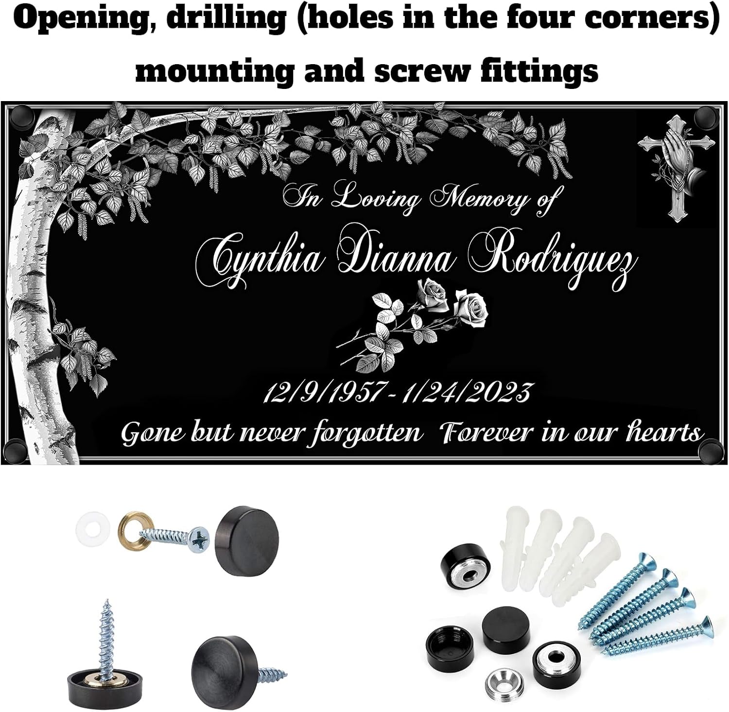 Personalized Memorial Granite Stone,Garden Memorial plaques for Outdoors,Headstones for Graves,Cemetery