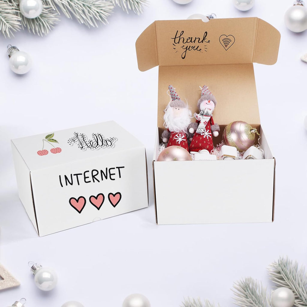 10x8x6 White Shipping Boxes Set of 15, Corrugated Cardboard Mailer Boxes for Packaging Small Business Mailing Gifts