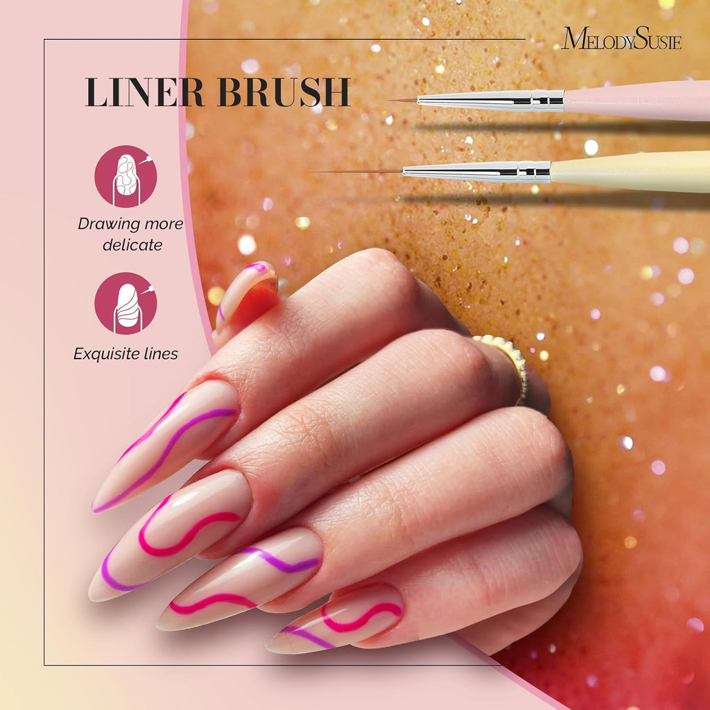 Nail Art Brushes Set, 6pcs Nail Art Design Pen Painting Tools