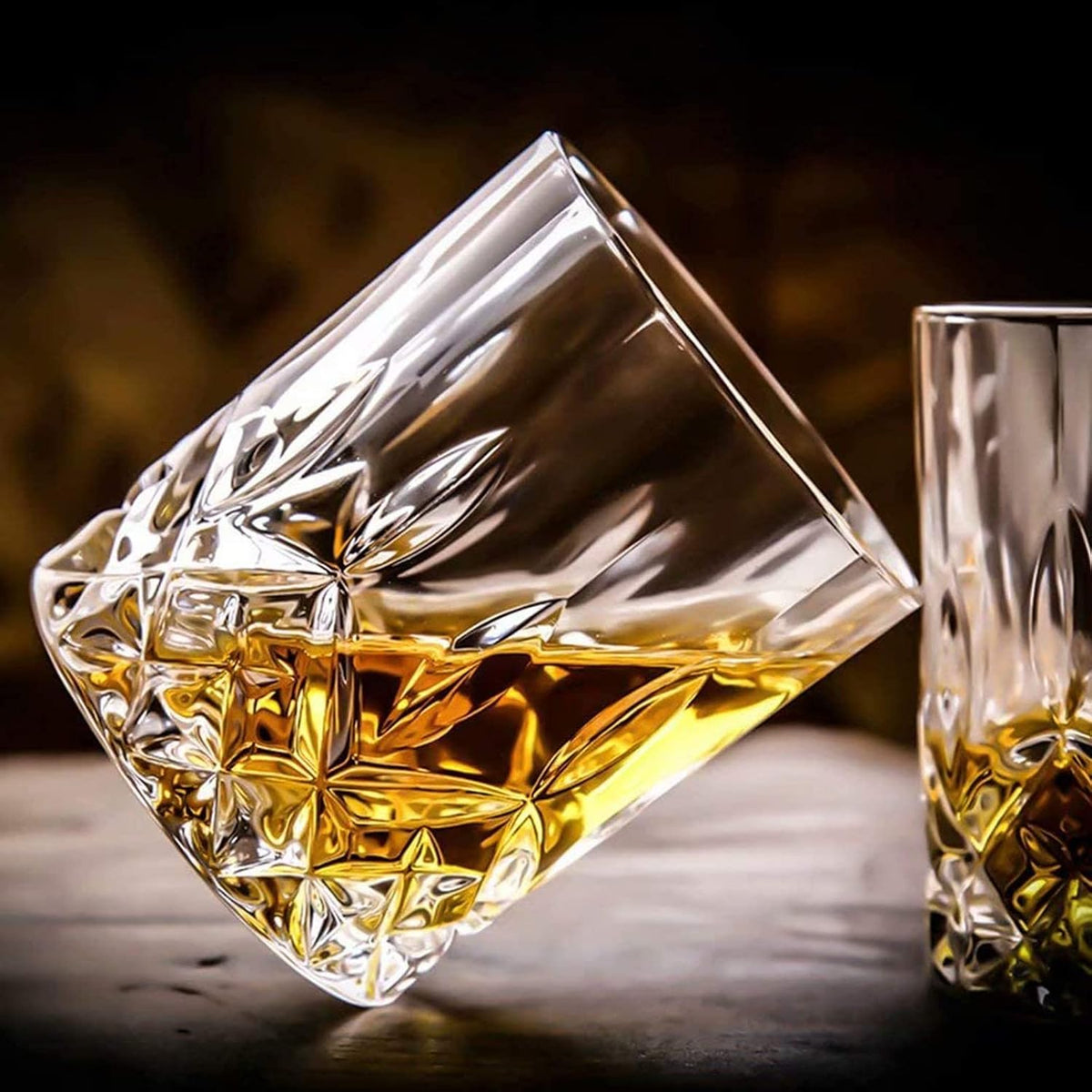 Crystal Whiskey Glasses Set of 8(Buy 6, get 2 Free), 11 OZ Old Fashioned Whiskey Glasses, Bourbon Cocktail Rocks