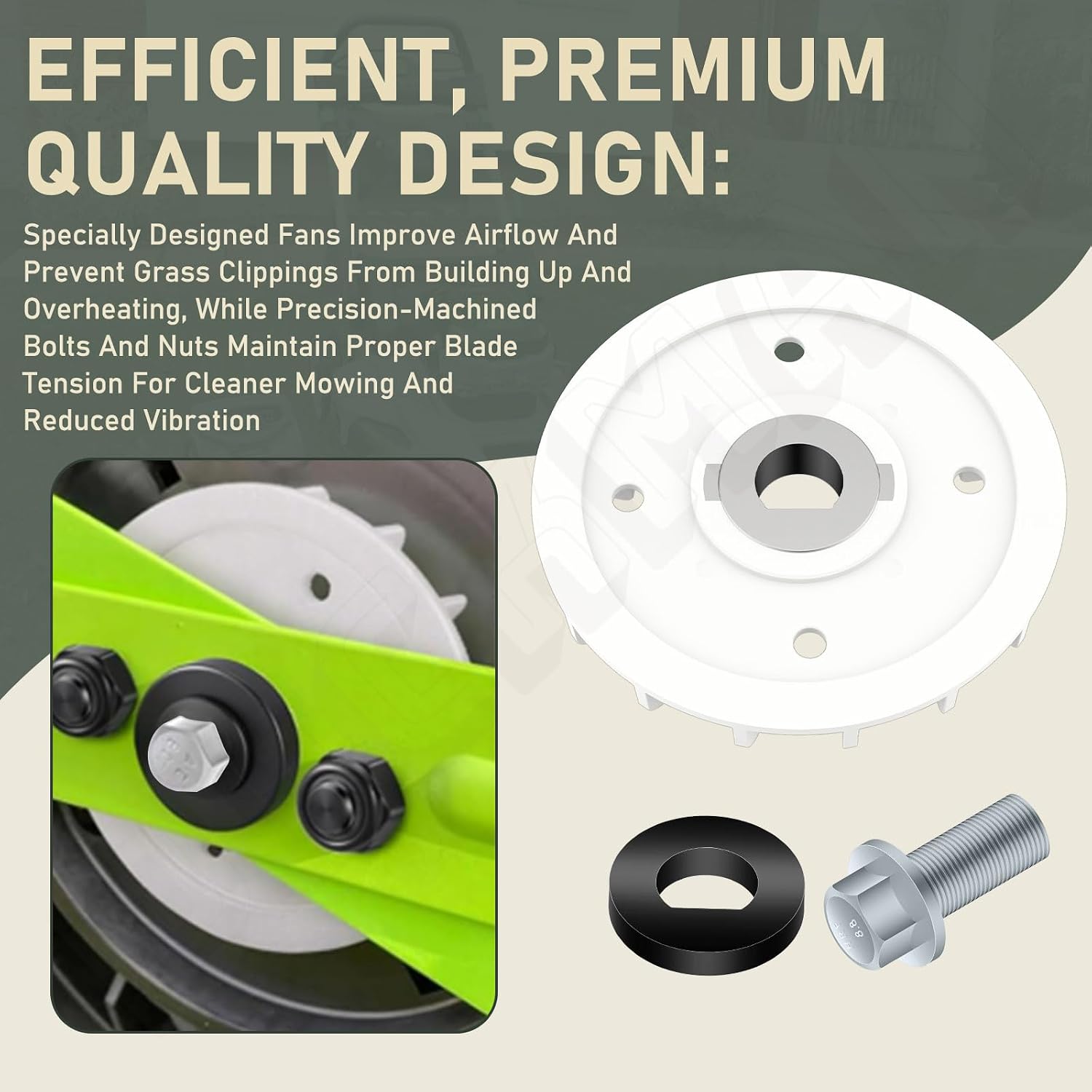 Lawn Mower Blade Part Kit (Part Fan/Bolts/Nuts & Washer Replacement Kit) for Dual Blades - for EGO Power+ LM2130SP