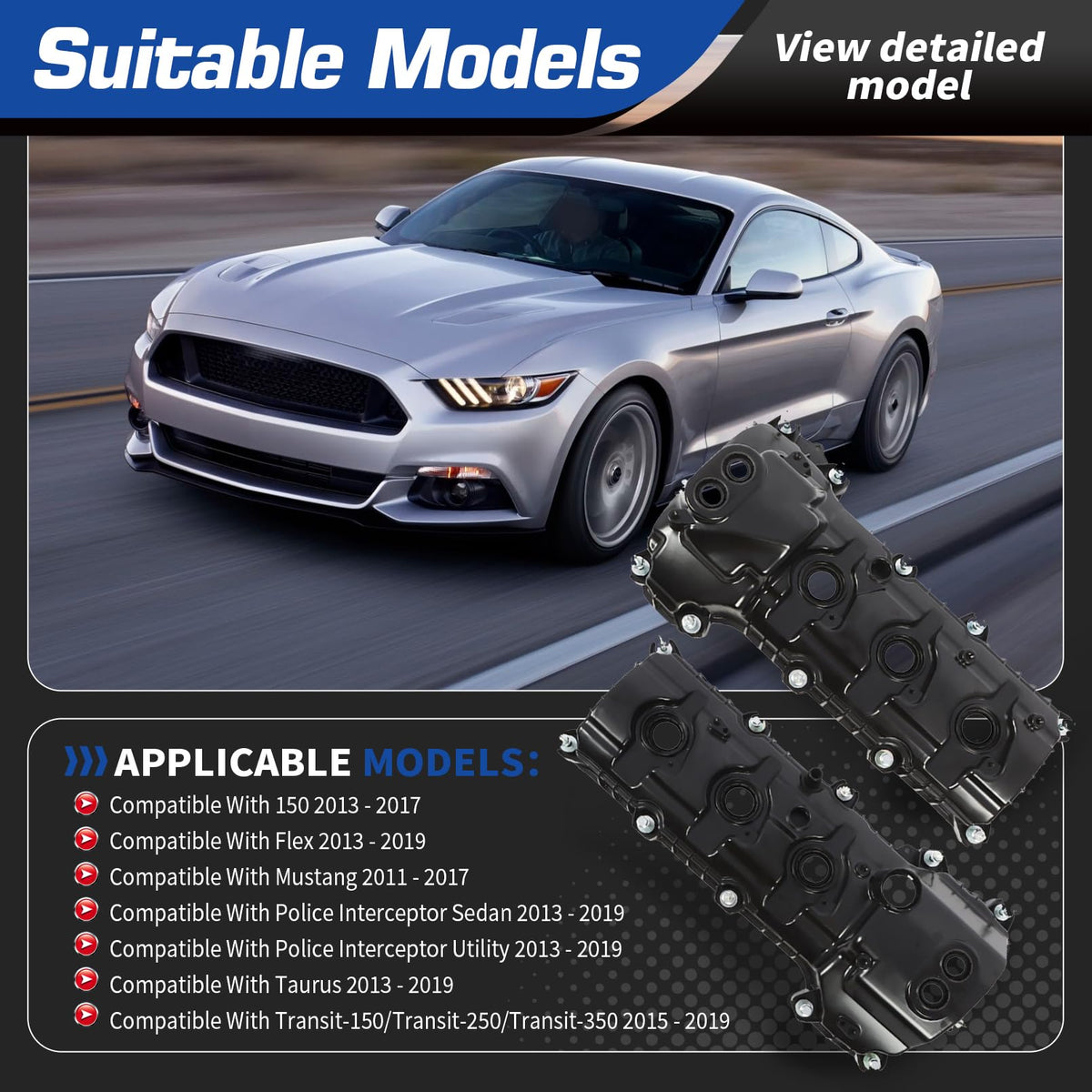 Valve Cover Compatible with Mustang Taurus Explorer MKX Edge Flex 3.5L 3.7L