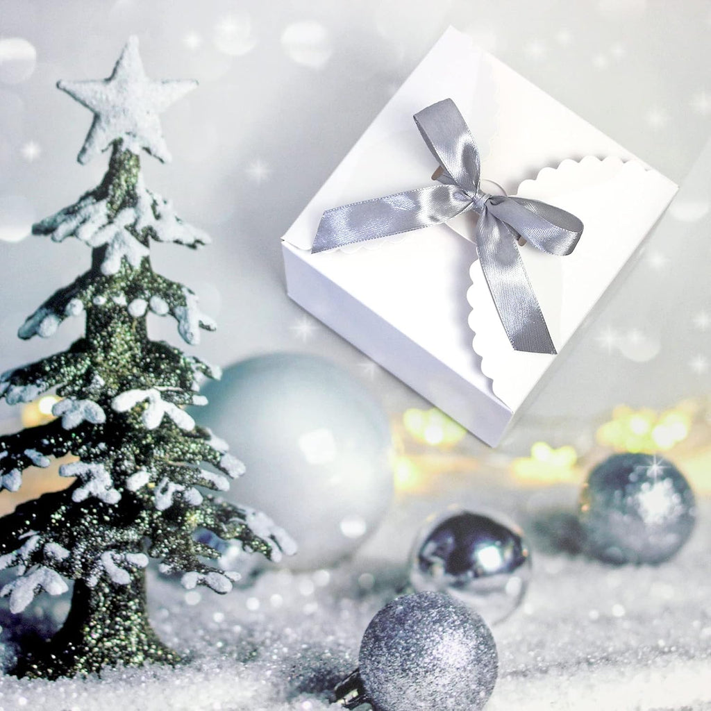 Small White Gift Boxes with Lids, 10 Party Favor Boxes, 4.75 Inch