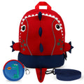 Red Dinosaur Toddler Backpack with Safety Leash for 3-6 Years