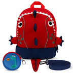 Red Dinosaur Toddler Backpack with Safety Leash for 3-6 Years
