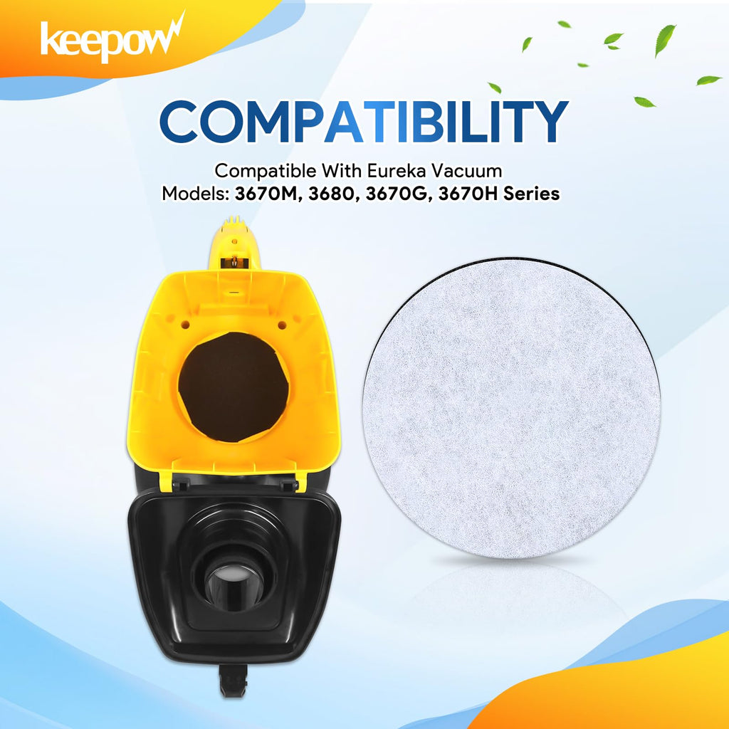 KEEPOW Vacuum Filters Compatible with Eureka 3670M Canister Vacuum