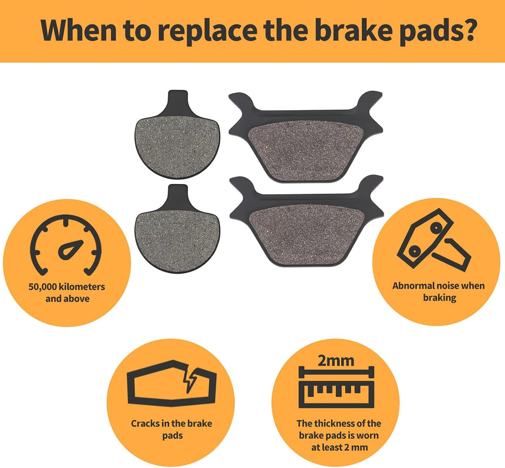 Front & Rear Brake Pads Compatible with HARLEY Sportster Series Softail 883
