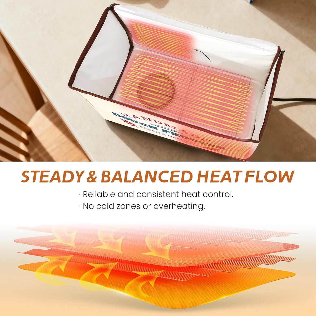 Extra Large Dough Proofing Box50-130°F, 3-Sided Heat 24HTimer