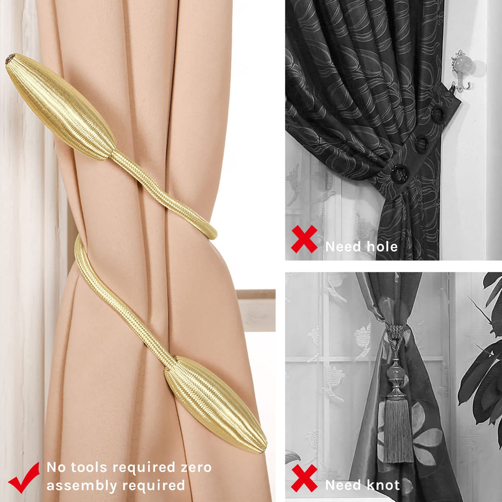 2 Pack DIY Curtain Tiebacks Clips Crystal Decorative Creative Twist Drape Tie Backs European Style Random Modelling