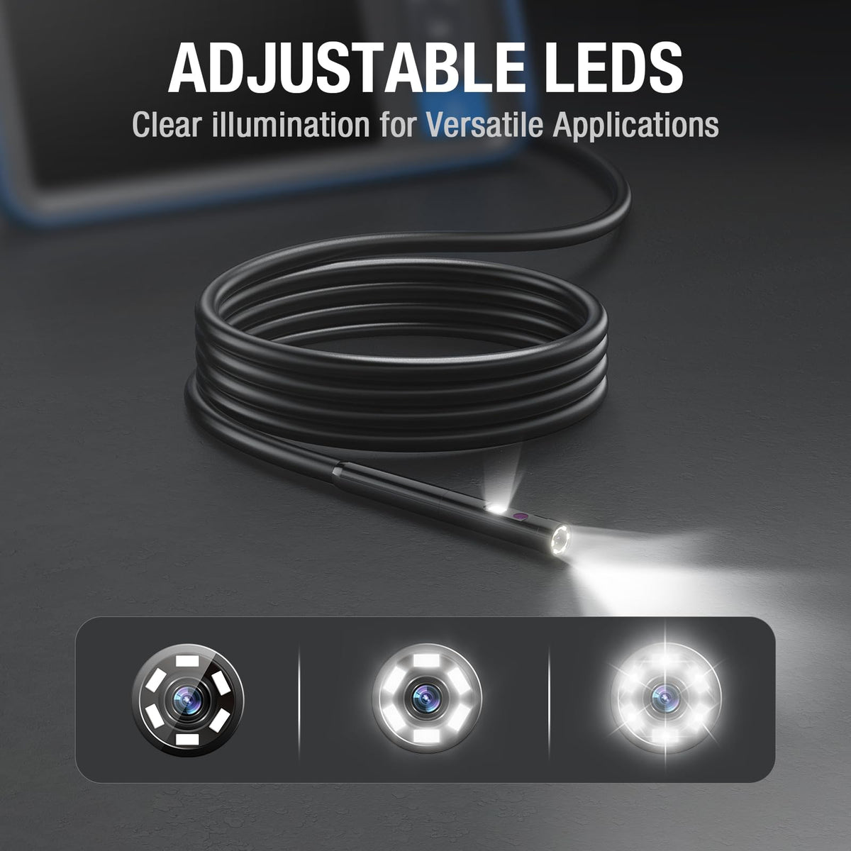 5mm Dual Lens Endoscope with Light, Teslong MS450 5FT Mechanic Borescope