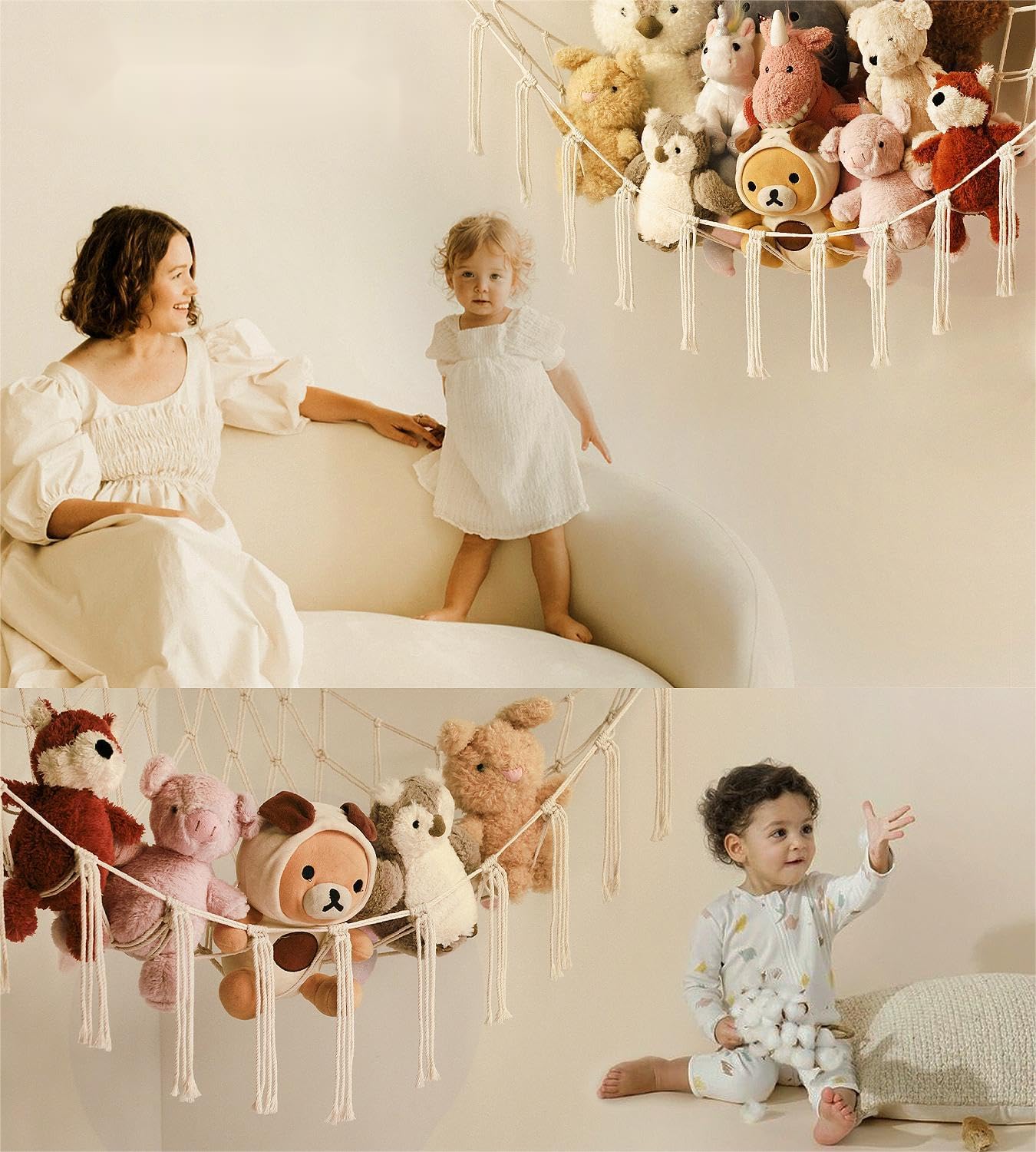 Stuffed Animal Storage Hammock or Net Corner - Large Toy Hammock Net for Stuffed Animals Room Decor - Cute Stuff