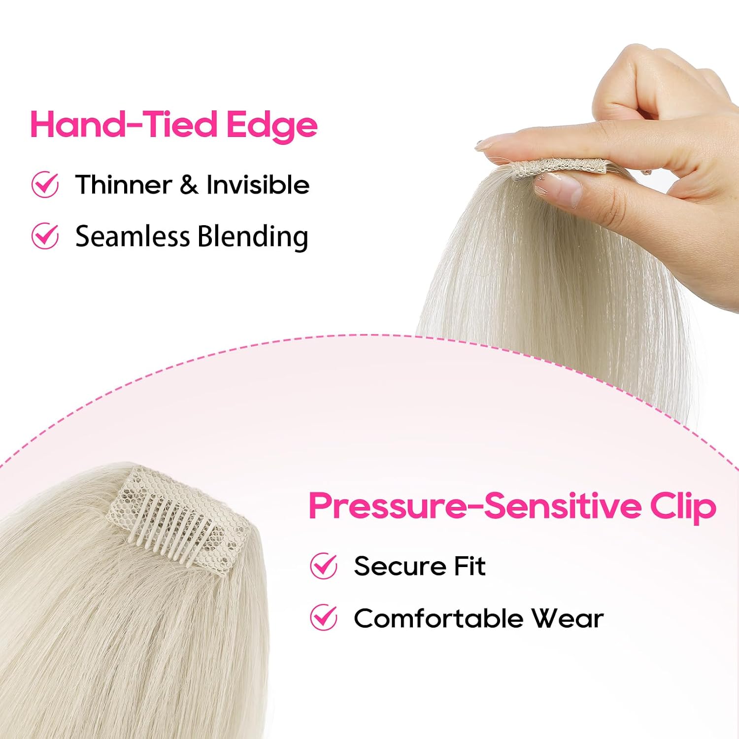 Clip in Hair Volumizer, Short Thick Clip in Hairpieces Adding Extra Hair Volume Extensions for Women with Thin Fine
