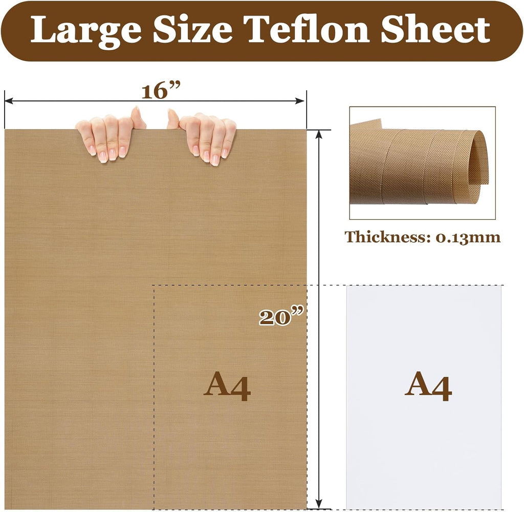5 Pack Teflon Sheet for Heat Press, Large Size Heat Transfer Press Cover Paper Heat Resistant Transfer Protector Mats