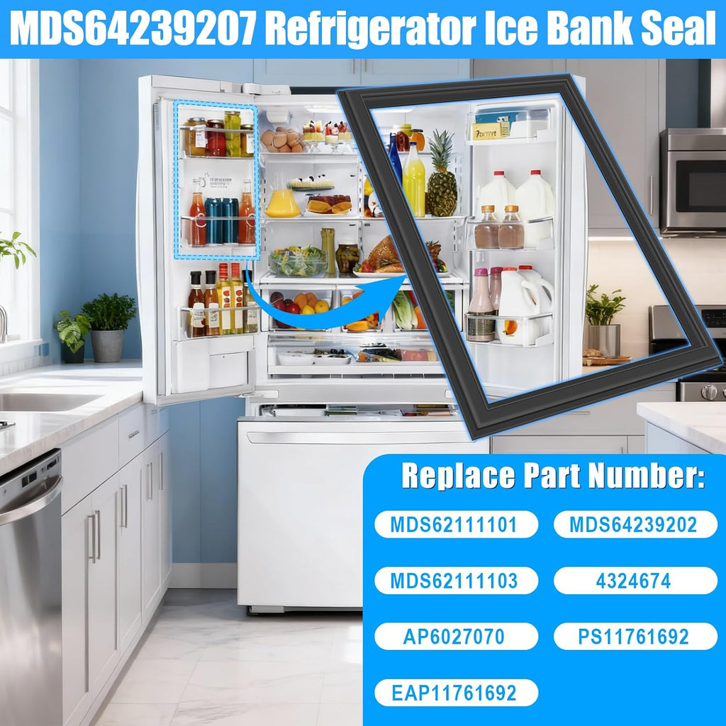 Upgraded MDS64239207 Refrigerator Door Gasket Compatible with LG Refrigerator Door Gasket Fridge Seal Replacement MDS64239202 Refrigerator Seal MDS62111101 MDS62111103 Kenmore Refrigerator Door Gasket
