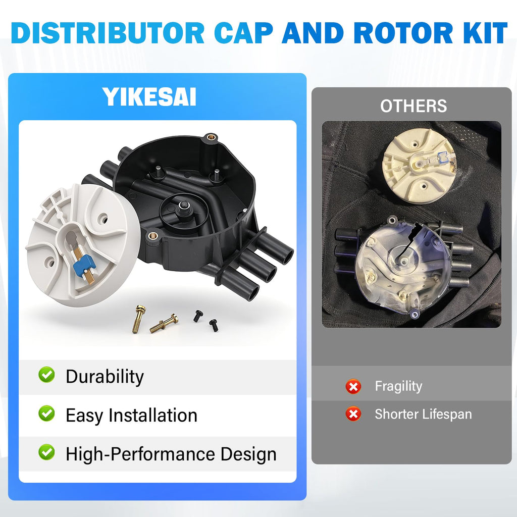 Ignition Distributor Cap and Rotor Kit for Chevy GMC 4.3L V6 Vortec