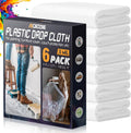 12 x 9 Ft Plastic Drop Cloths for Painting (6-Pack)