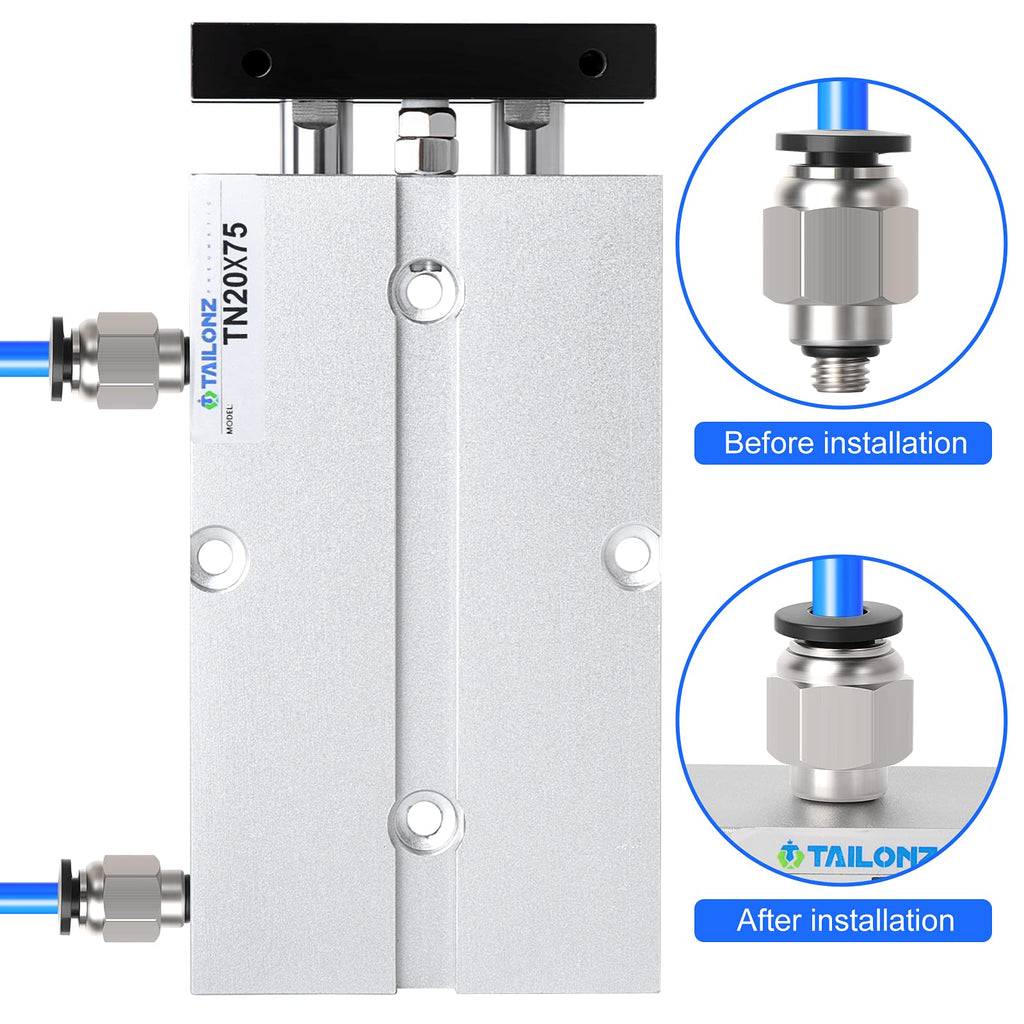 TAILONZ TN20-75 20mm x 75mm Double-Rod Cylinder