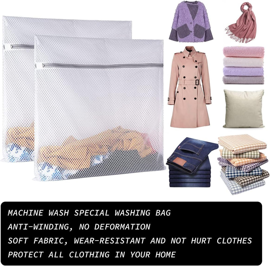 2 XX-Large Honeycomb Mesh Laundry Bag Delicates Durable for Washing Machine,24 x 24 Inches lingerie bags for Laundry