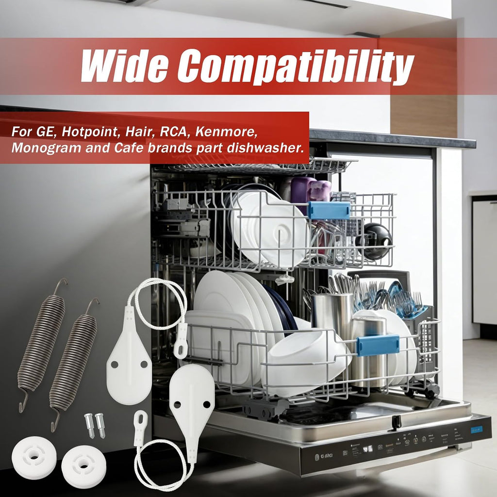 WD49X30778 Door Cable and Spring Kit for GE, Hotpoint, Haier Dishwashers